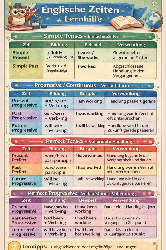 Englische Zeiten verstehen